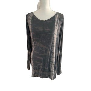 MICHAEL STARS Womens Gray Tie Dye Oversized Tunic Top One Size